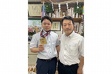 「KARATE1シリーズA　カイロ2022」男子個人形で菊地凌之輔選手（太田市） 優勝報告来所